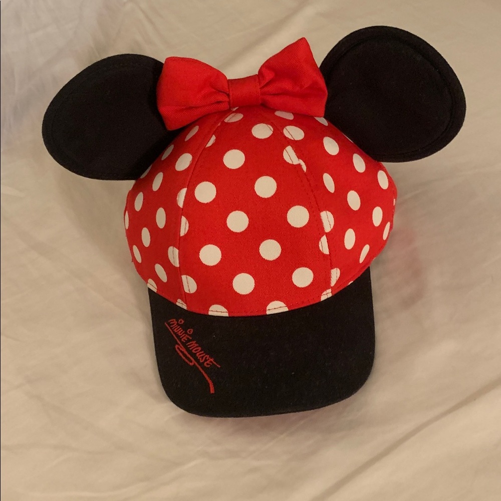 Disney Minnie Mouse Red and Black Polka Dot Hat